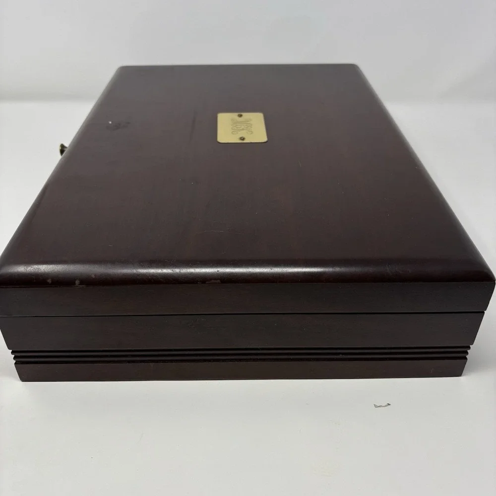 VTG Reed & Barton Anti-Tarnish Eureka Wooden Silverware Flatware Storage Box
